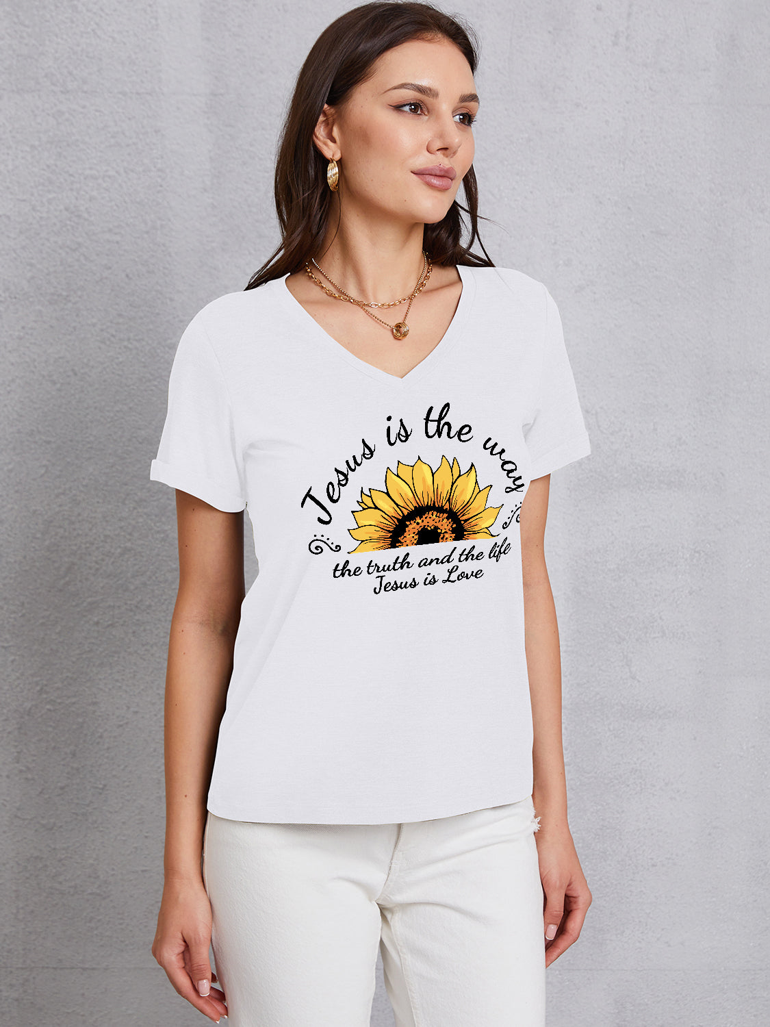 Sunflower V-Neck T-Shirt