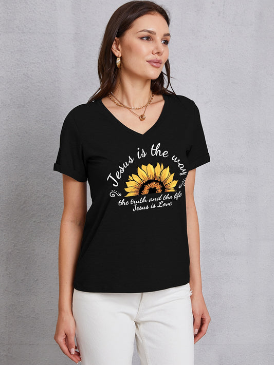 Sunflower V-Neck T-Shirt